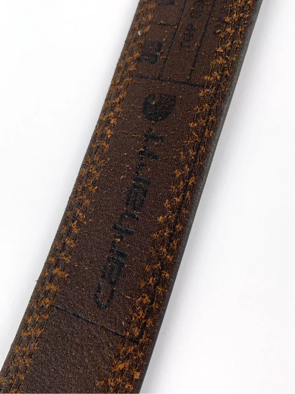 Carhartt brown leather belt men’s size 38 top grain leather silvertone buckle